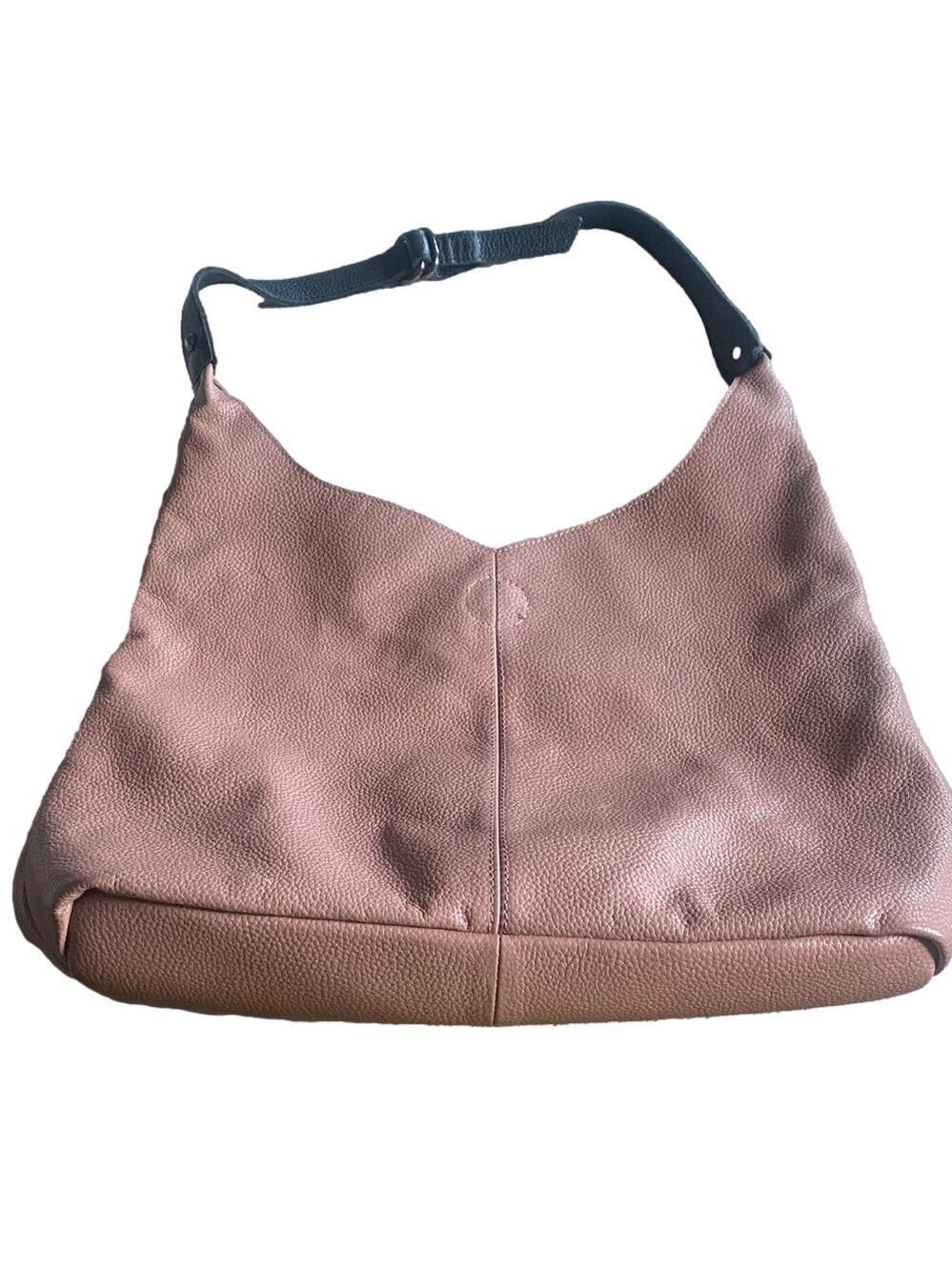 Siena Pebbled Leather Hobo Shoulder Bag – Large Beige with Black strap